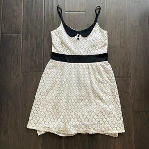 90s Vintage Dress, Black/White